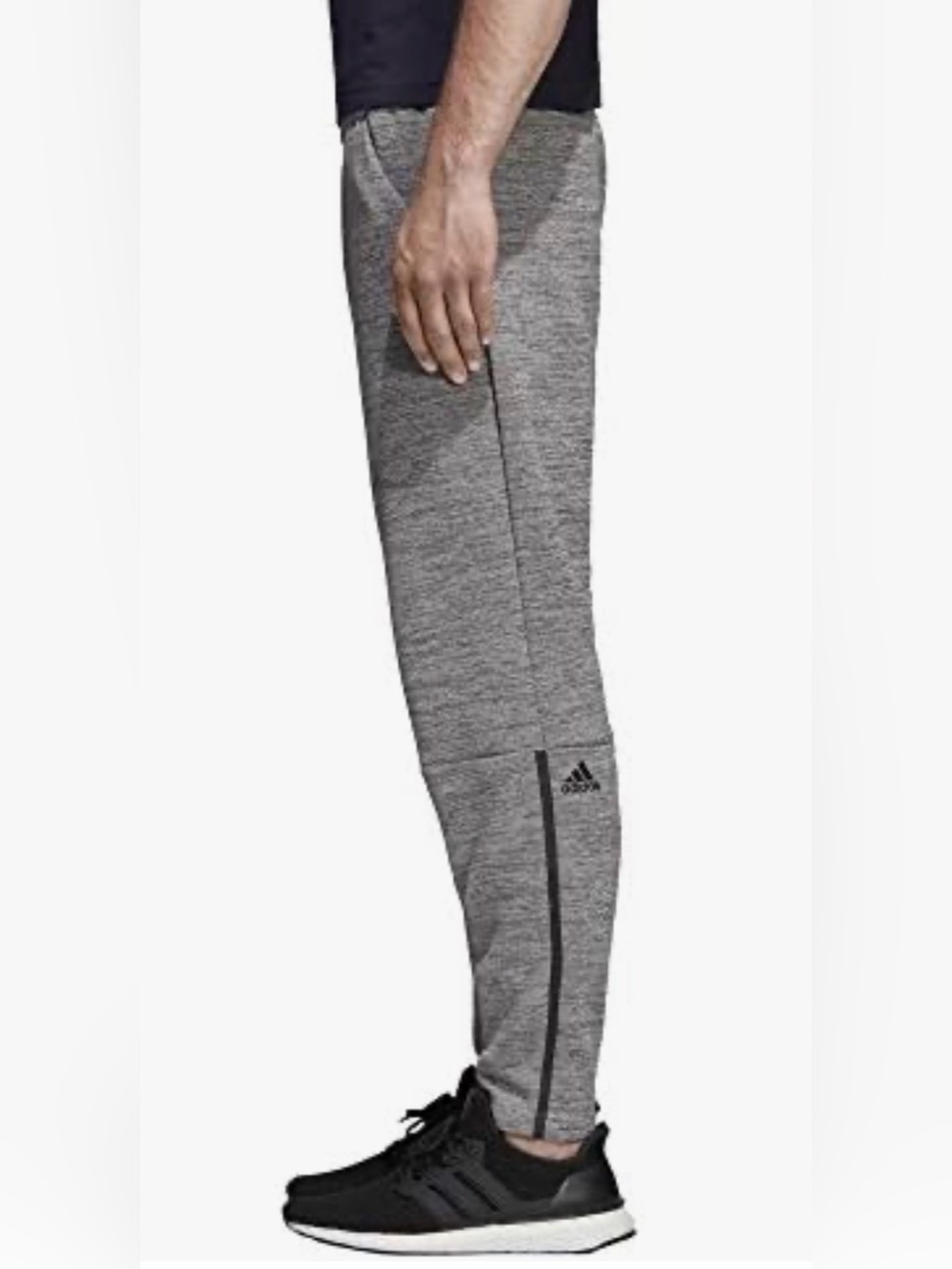 Adidas Jogger Pants Mens Large Gray Tapered Athletic Zip Ankle Training